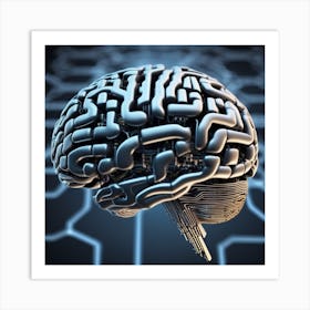 Brain With Circuit Board 3 Art Print