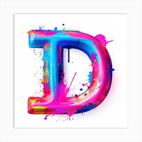 Colorful Letter D Canvas Print Art Print