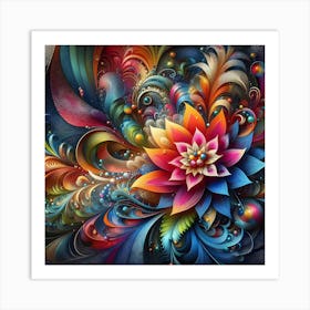 Psychedelic Flower 1 Art Print