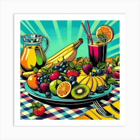 A colourful fruits, Pop Art Art Print