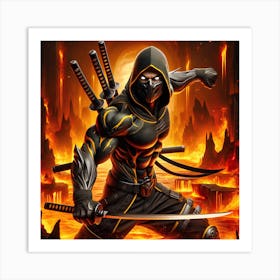 Hellfire Ninja 3 Art Print