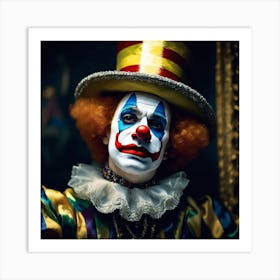 Clown Study, Sad Clown Art Print