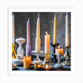 Candles On A Table Art Print