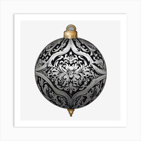 Gothic Inspired Style Christmas Bauble Art Print