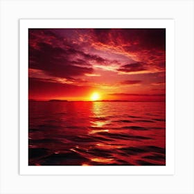 Sunset Over The Ocean 159 Art Print