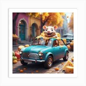 Mouse In A Car Art Print