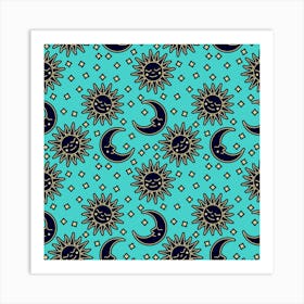 Sun And Moon Pattern 2 Art Print