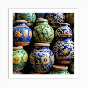 Many Vases At A Market Art Print