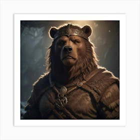 Prince Viking Bear Art Print