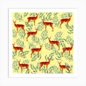 deer pattern Art Print