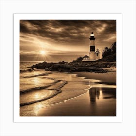 Sunset At The Lighthouse 13 Art Print