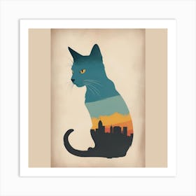 Cat Silhouette Art Print