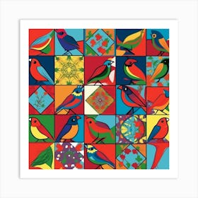 Colorful Birds 2 Art Print