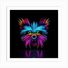 Neon Yorkshire Terrier Art Print