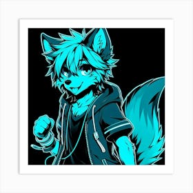 Neon Husky 2 Art Print