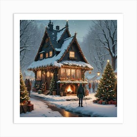 Christmas Village 11 Art Print