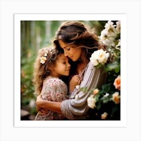 Love Family Care Warmth Joy Embrace Gratitude Flowers Celebration Motherhood Appreciatio Art Print