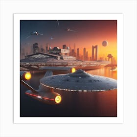 Enterprise vs. Cruiser Art Print