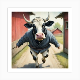 Cowboy Cow 1 Art Print