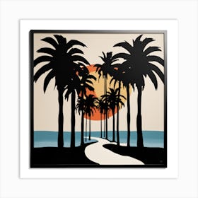  Black Palm Trees Art Print  Contemporary Masterpiece  Art Print