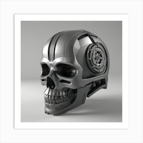 Robot Skull Art Print