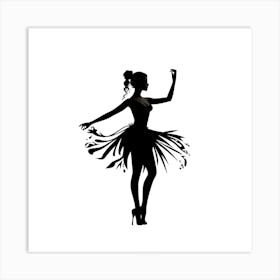 Silhouette Of A Dancer 1 Art Print