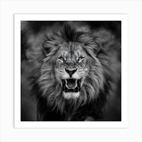 Lion Roaring Art Print