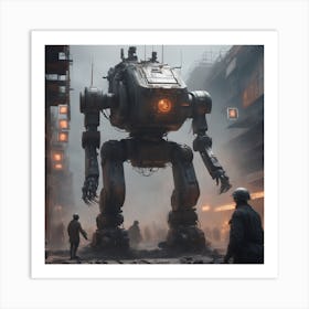 Robot In A City 1 Art Print