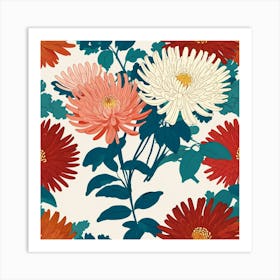 Abstract Japanese chrysanthemum 1 Art Print