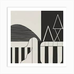 Black And White Art Scandinavian Art Geometric Clipdrop Enhance Art Print