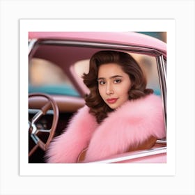 Himanee legendary actress in A Pink Car Art Print