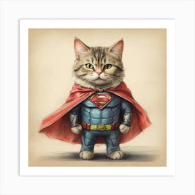 Superman Cat 6 Art Print