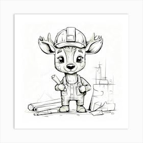 Builder Deer Art Print