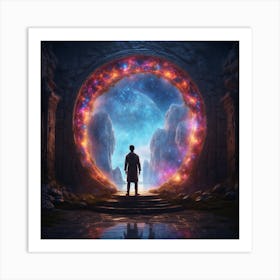 Man At The Fantasy Portal  Art Print