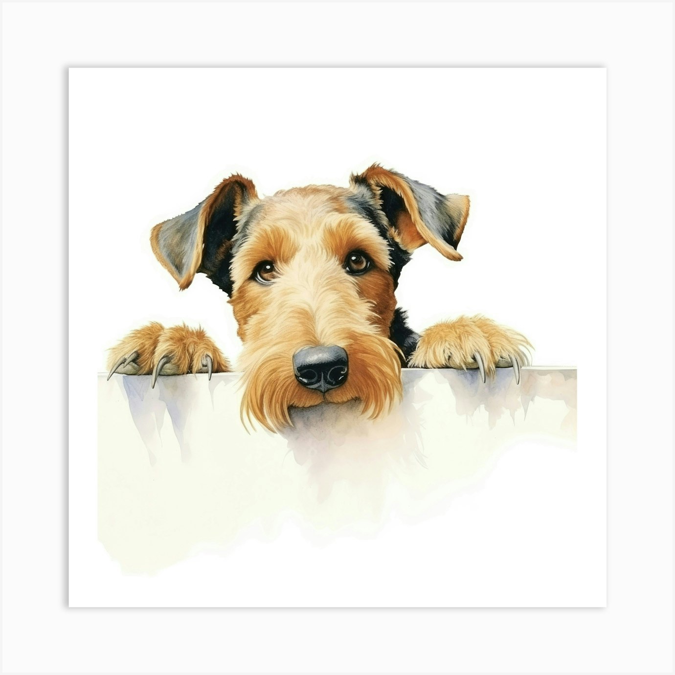 Airedale Terrier 1 Art Print by Aloke Design