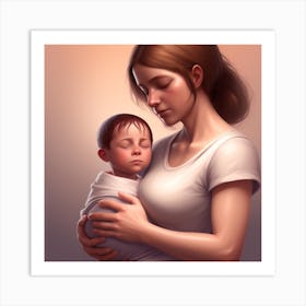 Mother nurturing Art Print