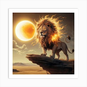 Lion On The Rock 1 Art Print