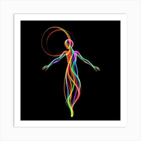 Woman With A Rainbow Body Art Print