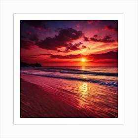 Sunset On The Beach 384 Art Print