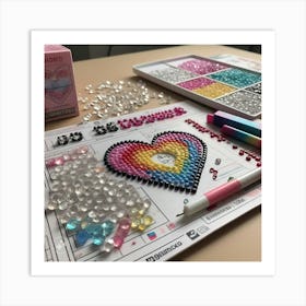 Heart Bead Art Art Print