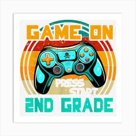 Vintage Game On Press Start 2nd Gamer Back To School Art Print