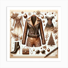 Christmas Fashion Set Art Print