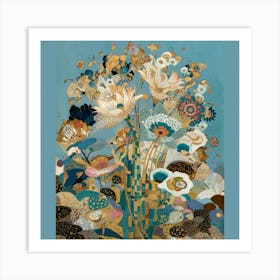 Gilded Blossoms Inspired By Klimt S Art (3) Art Print