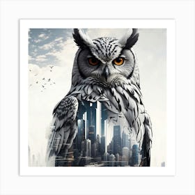 Owl In The City 1 Art Print