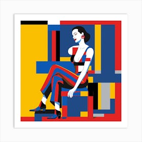 Woman Sitting On A Chair Art Print