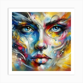 Abstract portrait of a face 3 Art Print