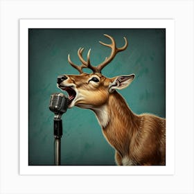 Deer Singing Art Print