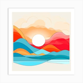 Sunset In The Mountains Art Print