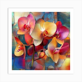 Orchids In A Vase Art Print