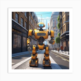 Robot In The City 39 Art Print